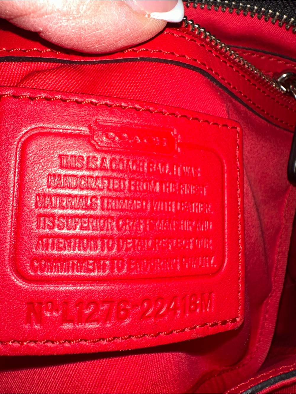 Coach Black and Red Signature Print Shoulder Bag - Picture 8 of 8